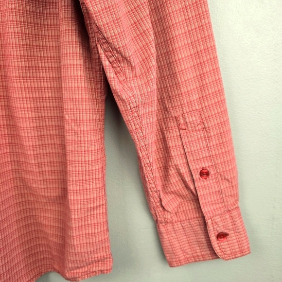 THE NORTH FACE Casual Button Down Long Sleeve Red Shirt Men Size L Preppy Office - Picture 6 of 12